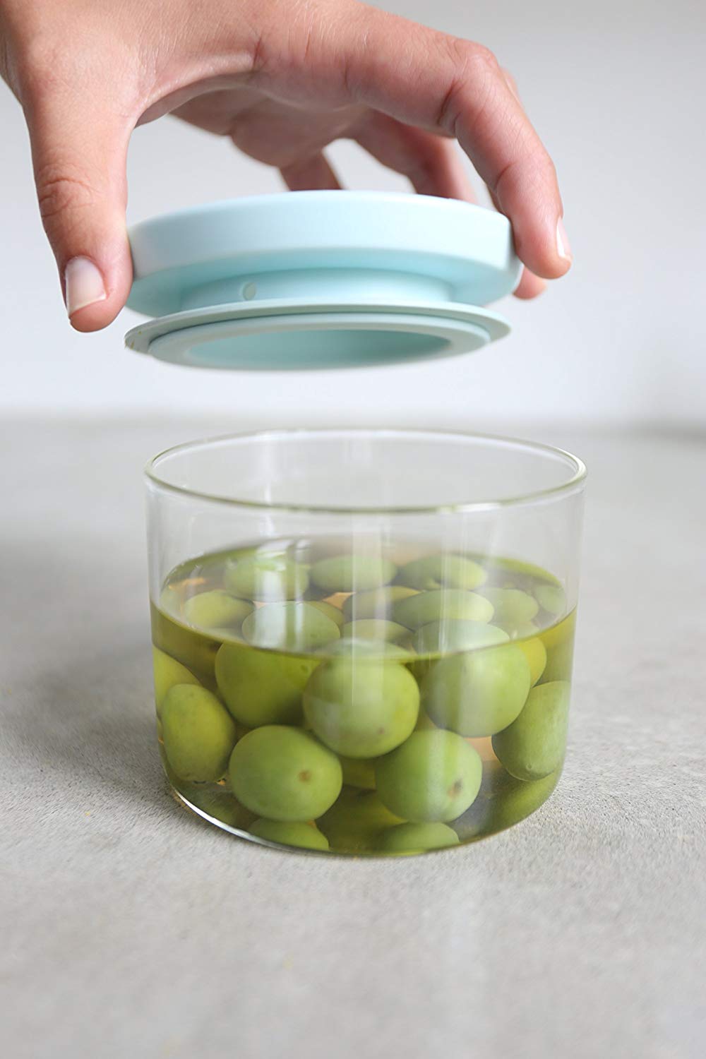 STACKABLE JARS Set of 3 - MixedDimensions:
 Height: 20.2 cm
 Length: 10.4 cm
 Width: 21.0 cm