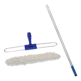 Moerman 3 Pieces Flat Mop 40 Cm + Mop Frame 40 Cm + Handle-Silver - Blue