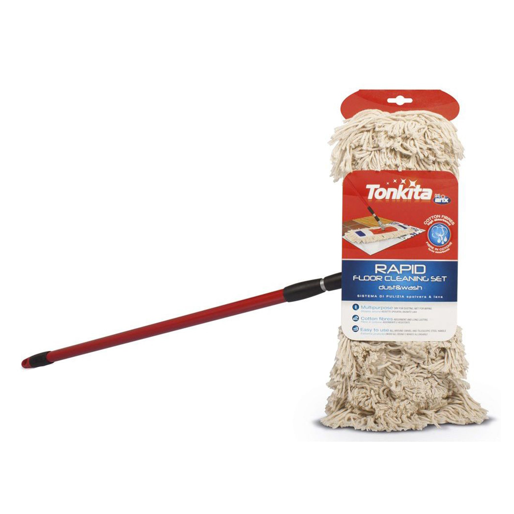 Rapid Cotton Mop w/Handle A high quality rapid Cotton Mop with handle.