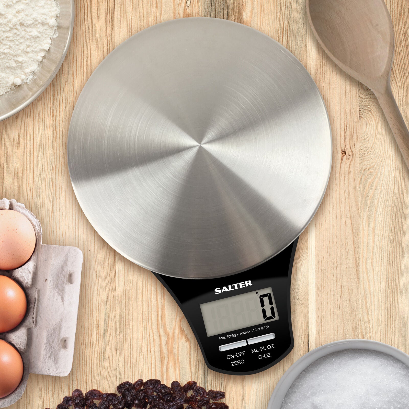 Electronic Kitchen Scale - Black & Silver ColorCan Holds 5 KG
