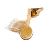 Arix Fit Body Brush Natural Bristle Brush With Wooden Detachable Handle-Beige