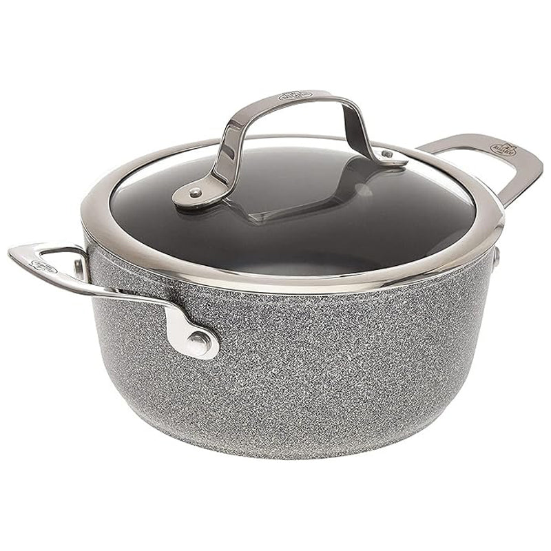 Ballarini Salina Granite Casserole 2H With Glass Lid 20Cm #1 -Gray