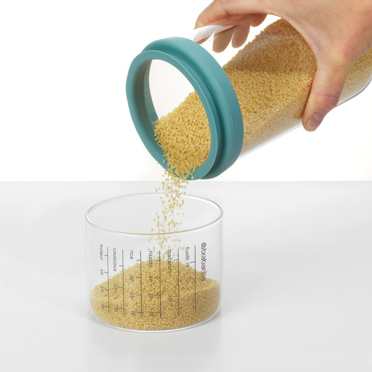 STORAGE JAR WITH MEASURING CUPDimensions:
 Capacity volume (ltr): 1 litres
 Diameter: 9.8 cm