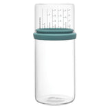 STORAGE JAR WITH MEASURING CUPDimensions:
 Capacity volume (ltr): 1 litres
 Diameter: 9.8 cm