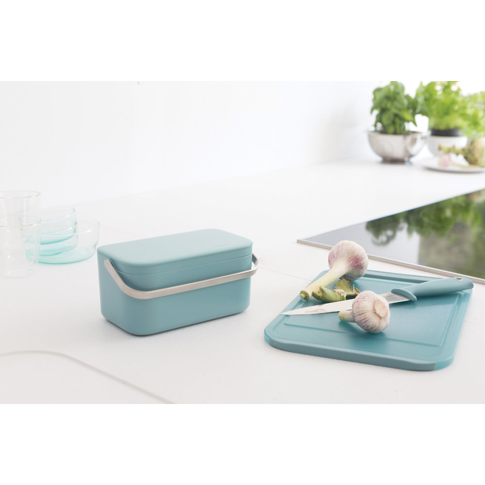 Food Waste Caddy Ã MintDimensions
 Height: 10.7 cm
 Length: 12.7 cm
 Width: 22.1 cm
 Capacity volume (ltr): 1.8 litres