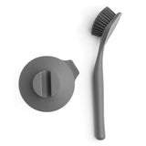 Dish brush with suction cup - Black Height: 6.0 cm
 Length: 11.0 cm
 Width: 23.5 cm