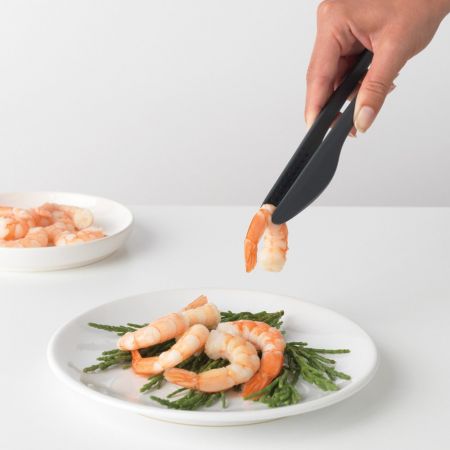 Kitchen tongs with tweezers, GreySize: 29.2 cm