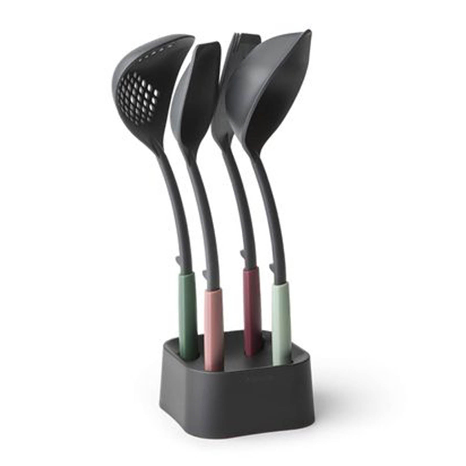 Tasty+ Kitchen Utensils Set Plus Stand, Mixed ColorsContains 4 pieces