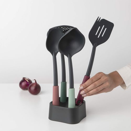 Tasty+ Kitchen Utensils Set Plus Stand, Mixed ColorsContains 4 pieces