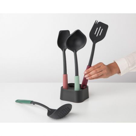 Tasty+ Kitchen Utensils Set Plus Stand, Mixed ColorsContains 4 pieces