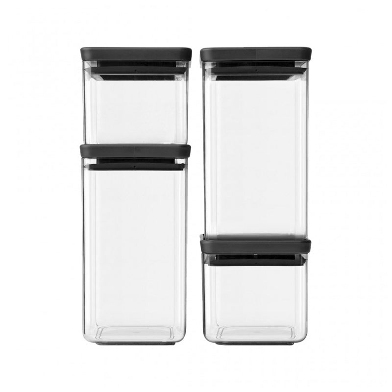 Brabantia Tasty Square Canister Set Of 4 #122422 - Light Grey