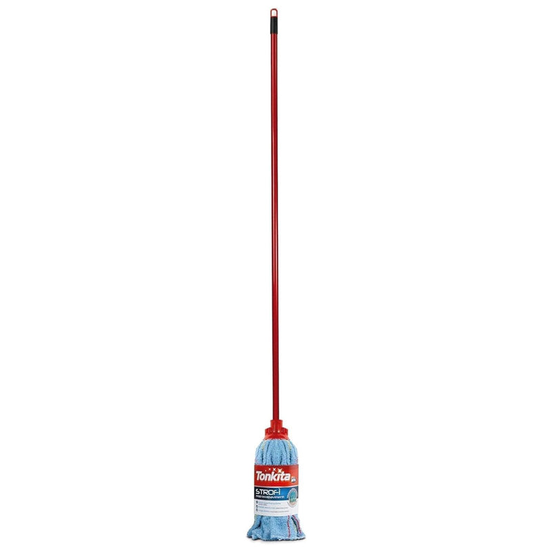Tonkita Sunny Nonwoven Mop With Microperf Strips With Handle-Red