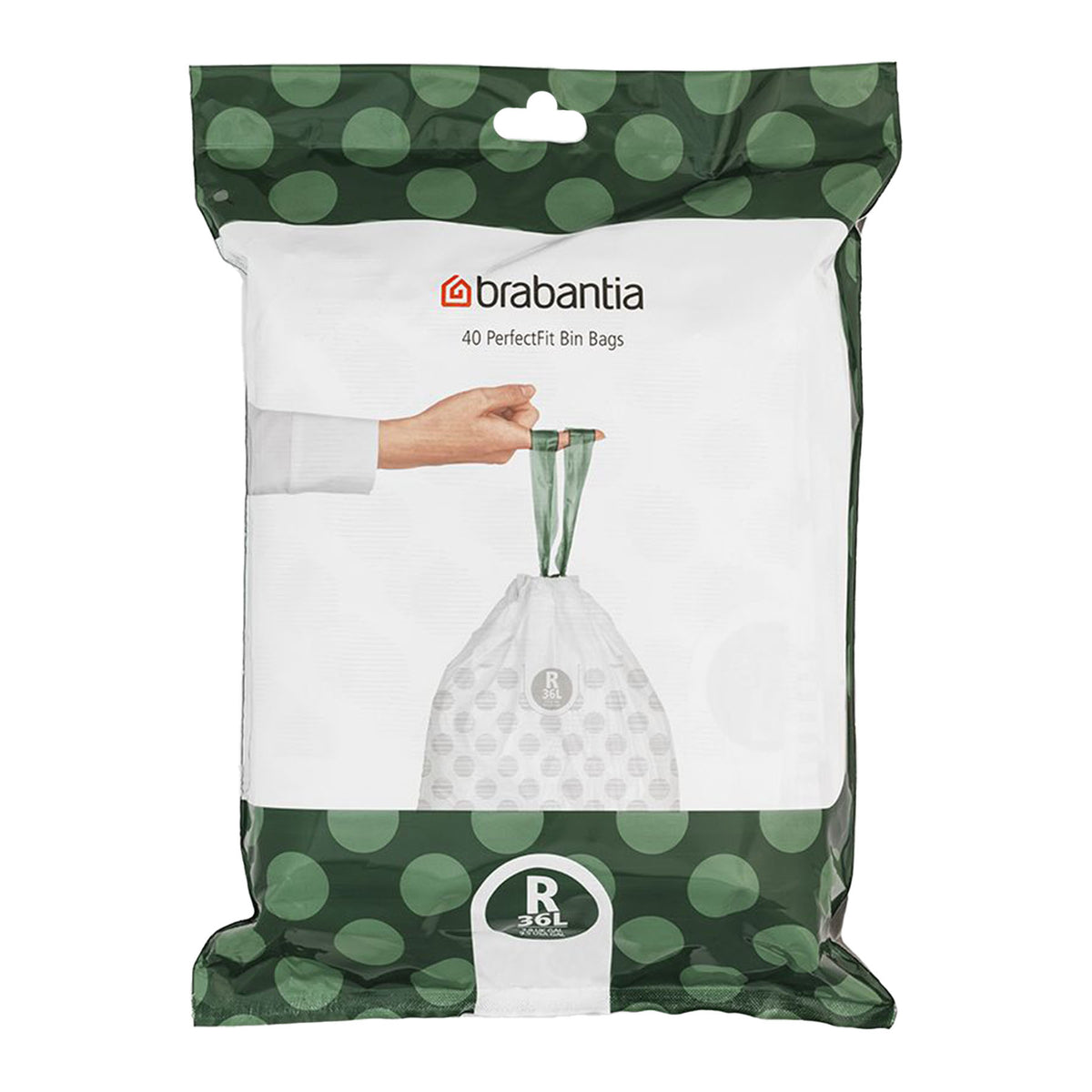 Trash Bag - 36 Liter White trash liners made from plastic.