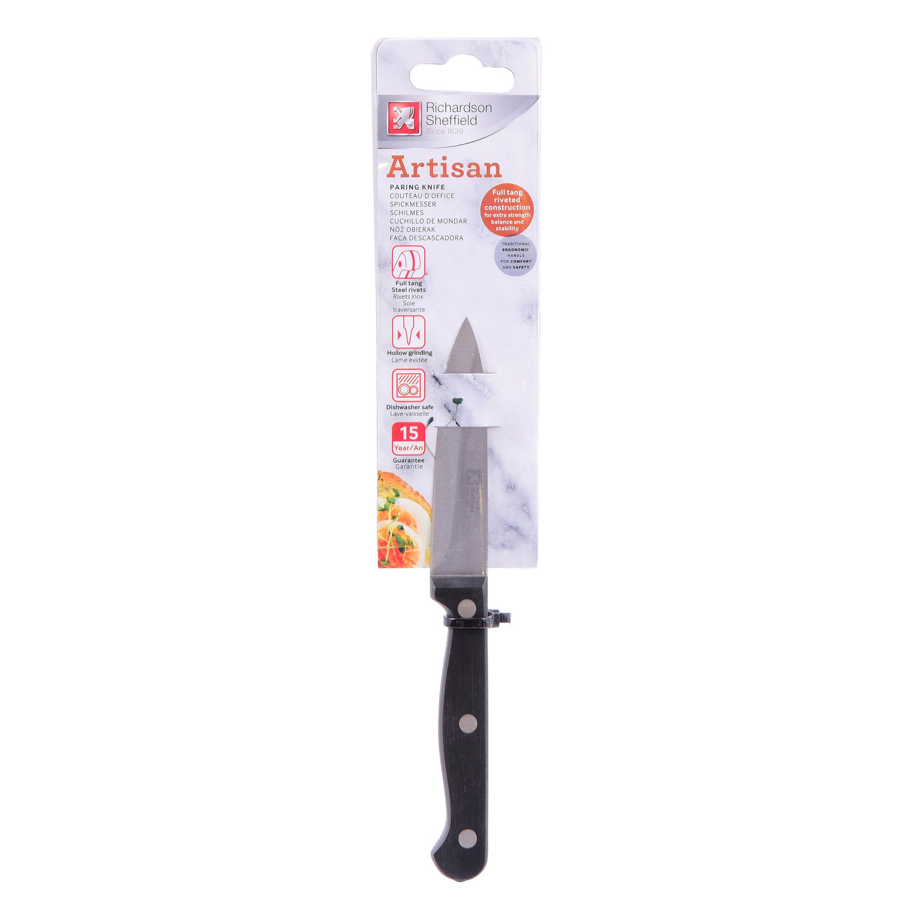 Paring Knife - Silver & black colorSize: 8.9 cm