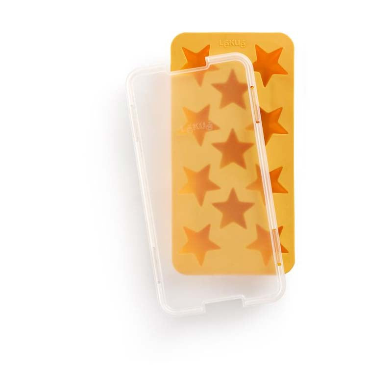 Star Ice Cube Tray With Lid Yellow