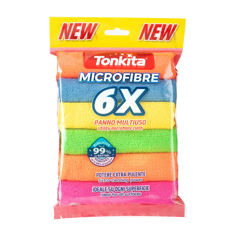 Tonkita Multi Purpose Microfibre Cloth 30X30 6 Pcs-Multticolor