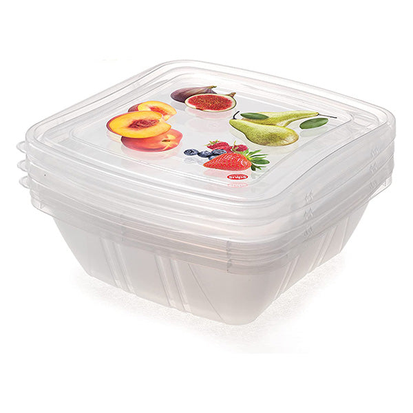 3 pieces Container set - White Fresh Container Square set of 3 pcs.