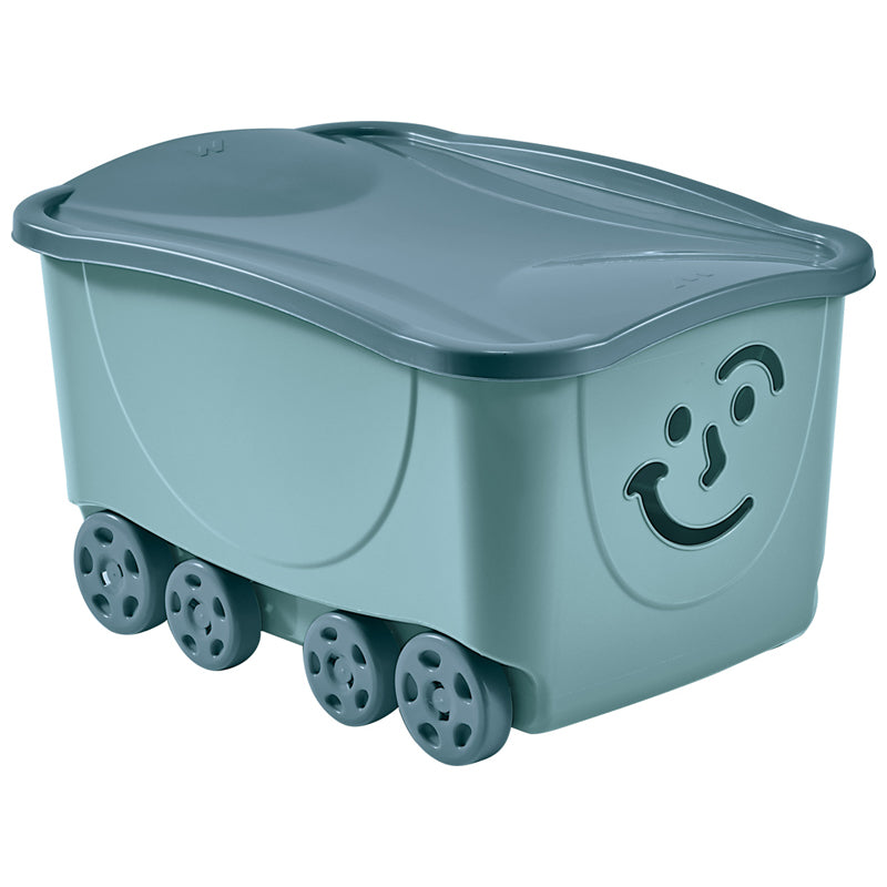 Storage Box With Lid&Wheel 47.5Ltr- Grey
