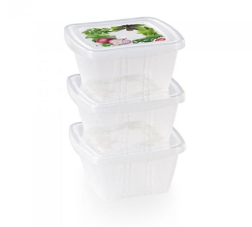 3 pcs Containers - White Fresh Container Square set of 3 pcs.