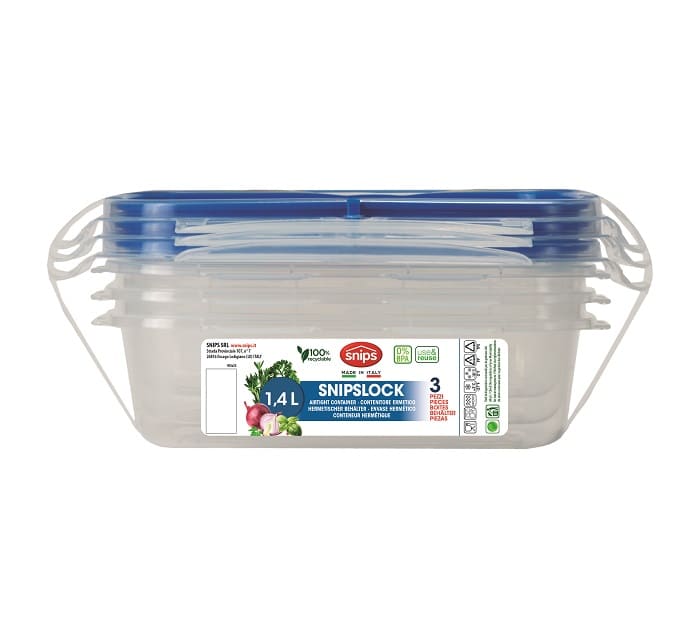 3 Pcs Snips Lock Rectangular Container - 1.5 L