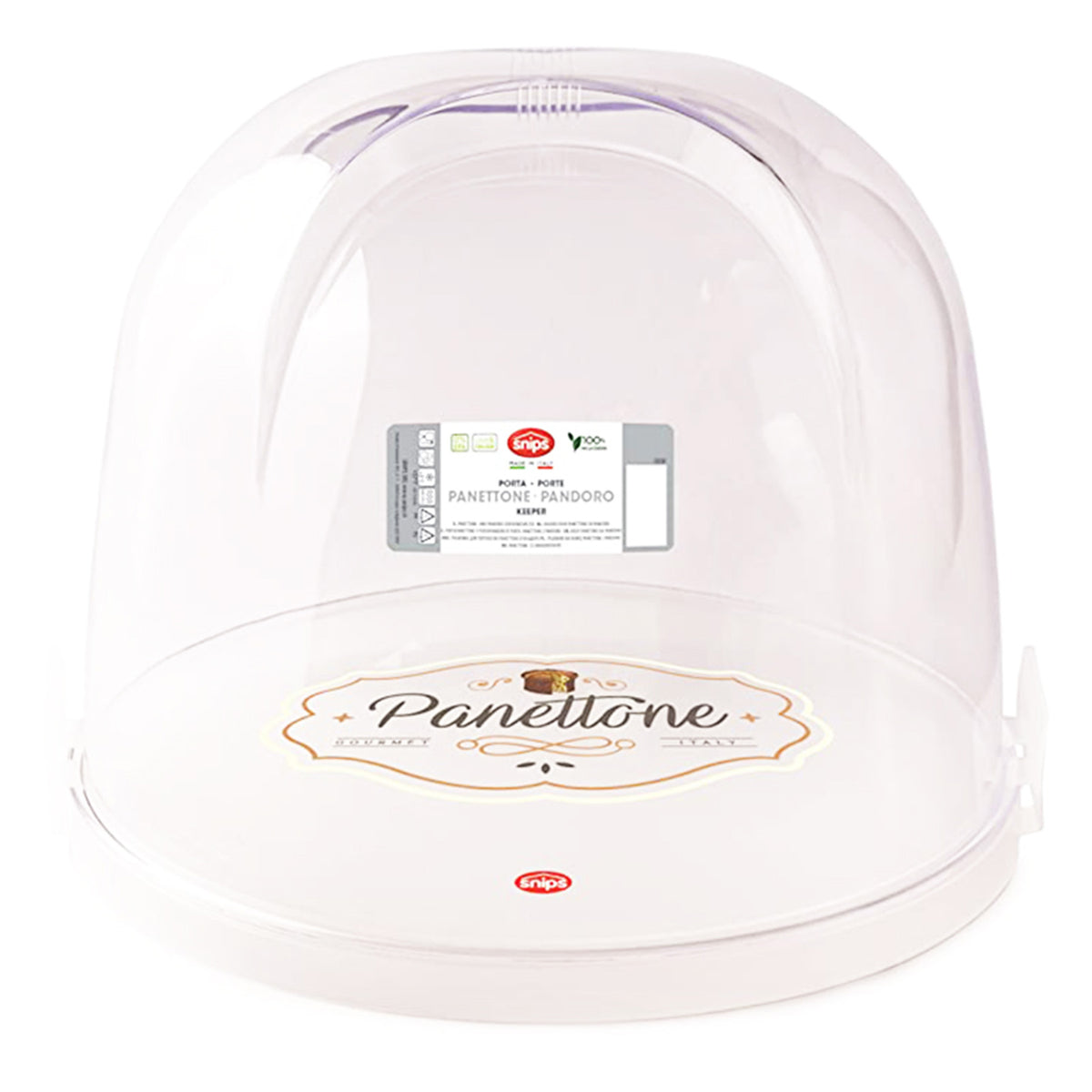 Panettone-Pandoro holder with handles and tray