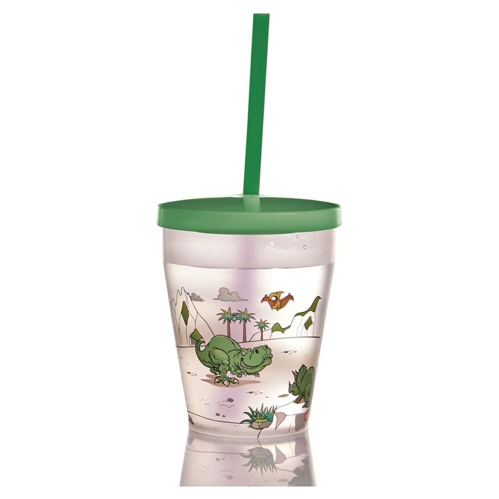 Tumbler 385ML+ Flip Lid & Straw Dino