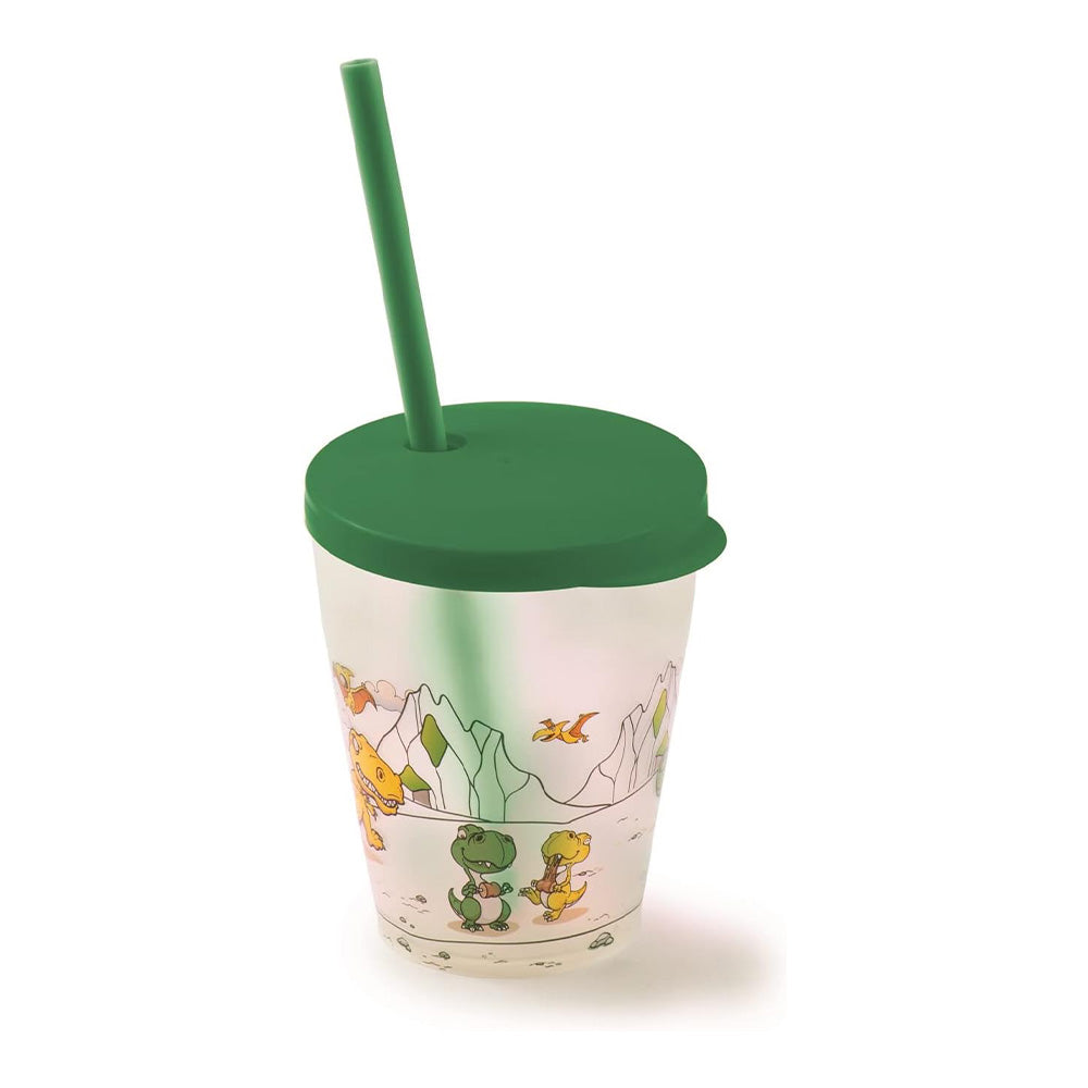 Tumbler 385ML+ Flip Lid & Straw Dino