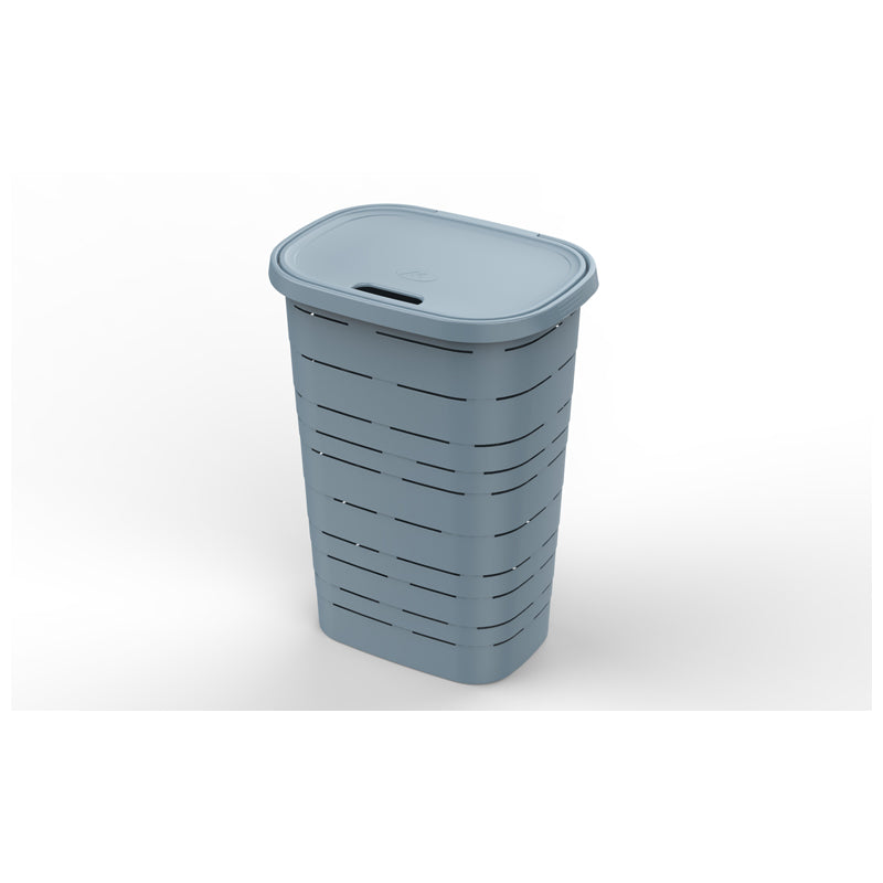 Laundry Spacious Basket Rectangle  55Ltr Sky Blue Signature - Blue