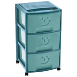 M-Home 3 Tier Storage Drawers With Lid- Empire Fancy- Blue
