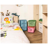 M-Home 3 Tier Storage Drawers With Lid- Empire Fancy- Blue