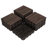 12Pc Interlocking Plastic Floor Tiles Plataki Black 30X30Cm