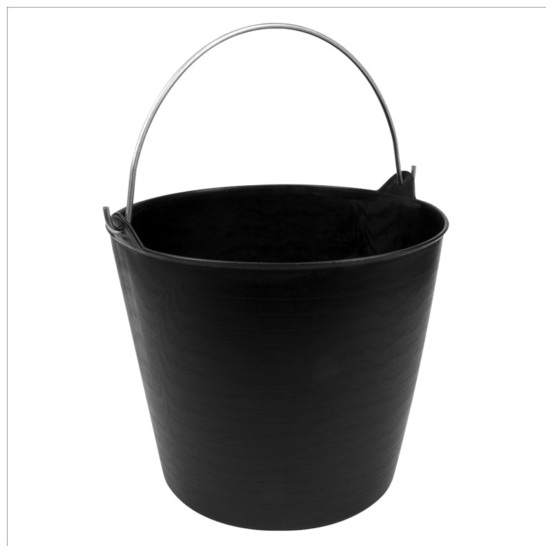 Rubber Basket 26 With Metallic Handle - Black