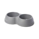 Plastic Double Pet Feeding Bowl 500Ml- Gray