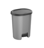 سلة مهملات بلاستيكية بدواسة سعة 45 لترًا - رمادي