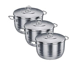 Cookware set with lid 6 Pcs, Silver