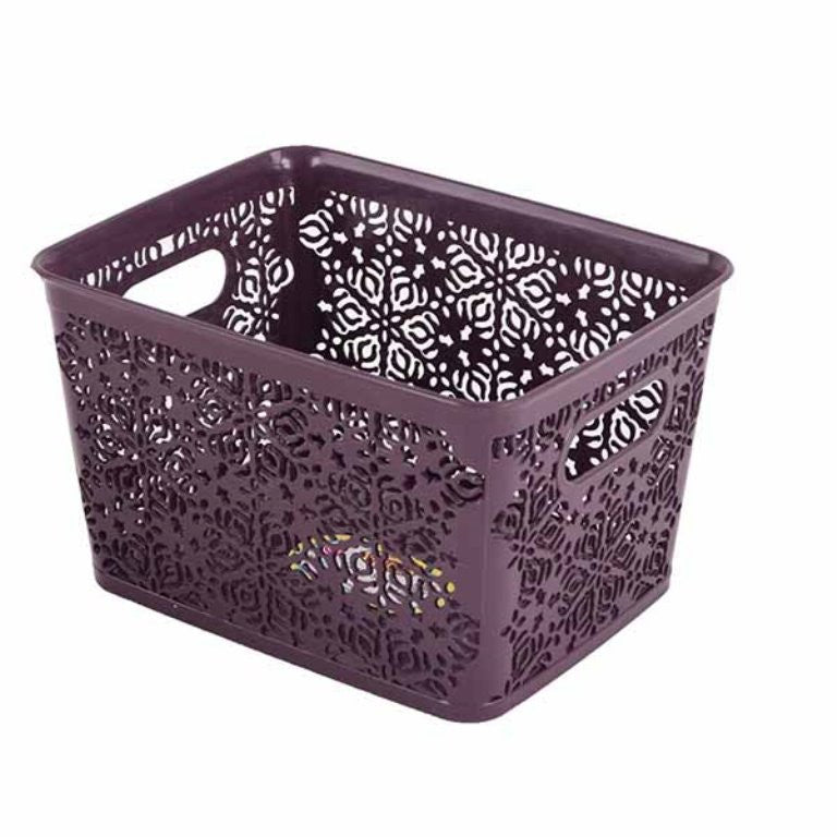 lace design basket, Light Beige
