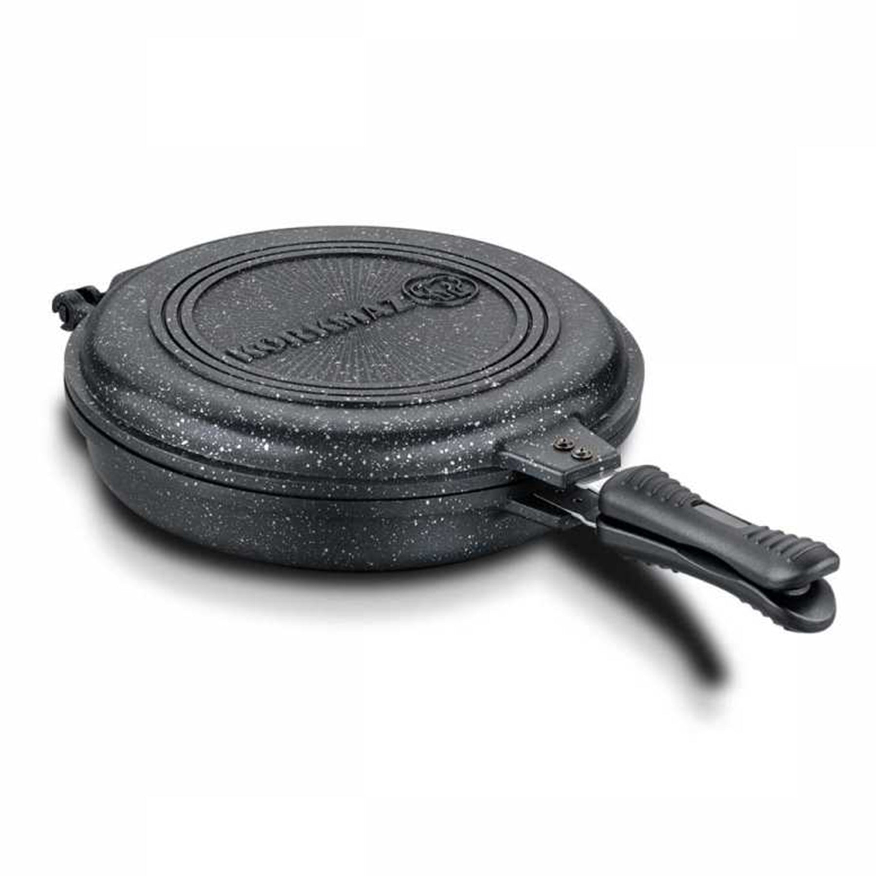 Double Frying Pan with Black Lid