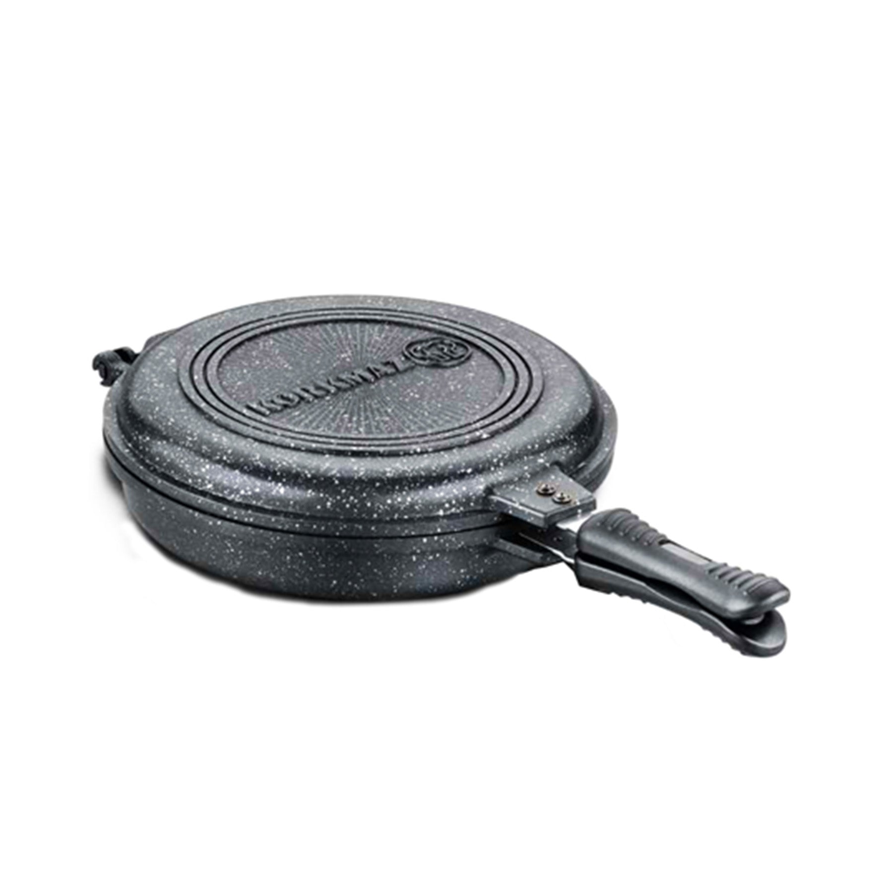 Double Frying Pan with Black Lid