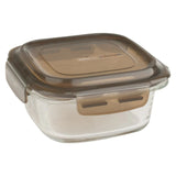 Sealable square glass food storage container