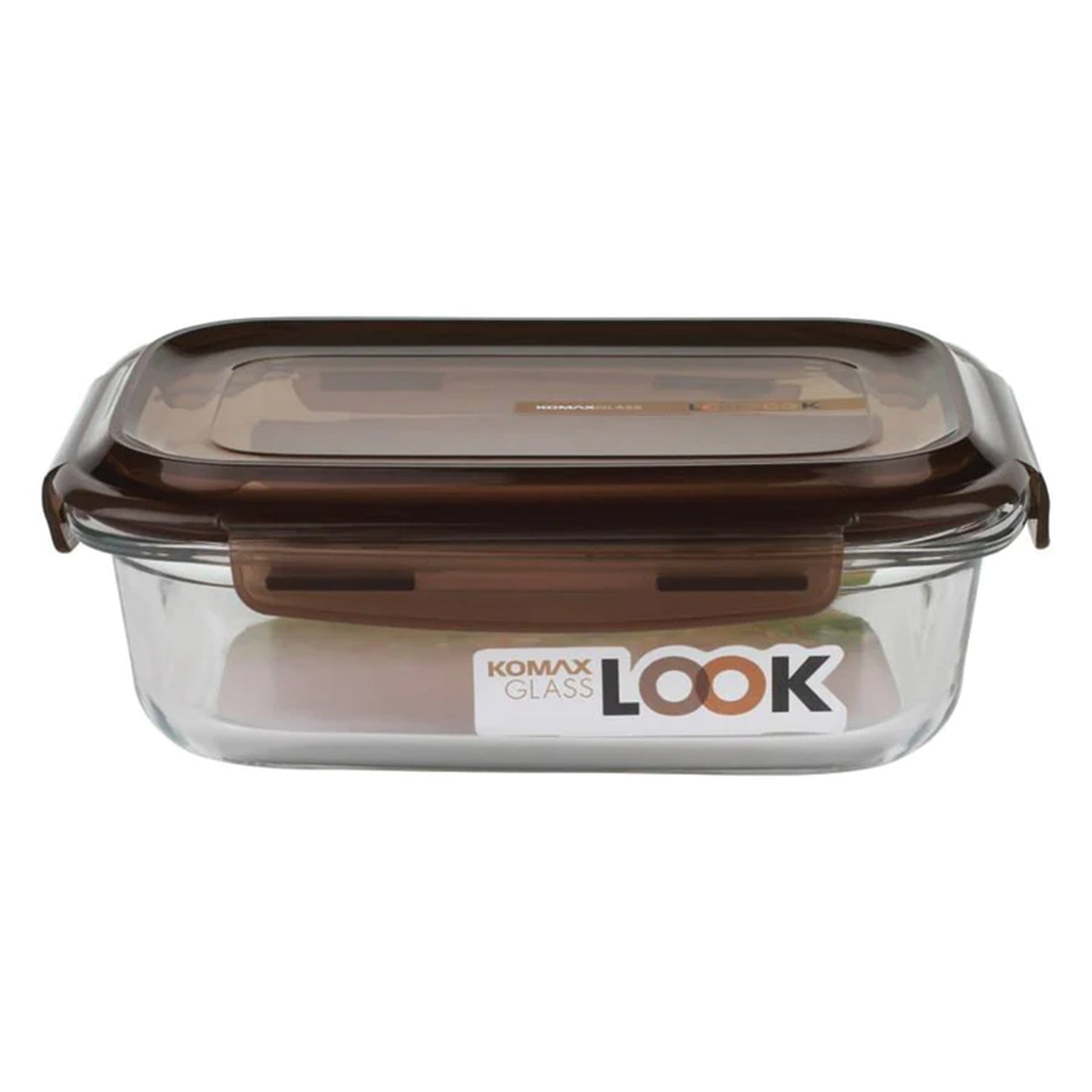 Sealable rectangular glass food storage container