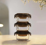 Sealable rectangular glass food storage container
