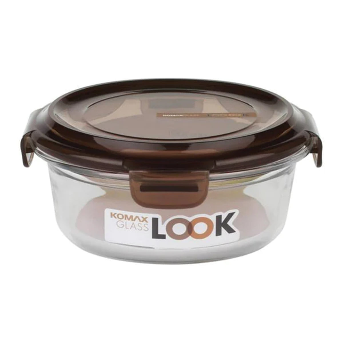 Sealable round glass food storage container