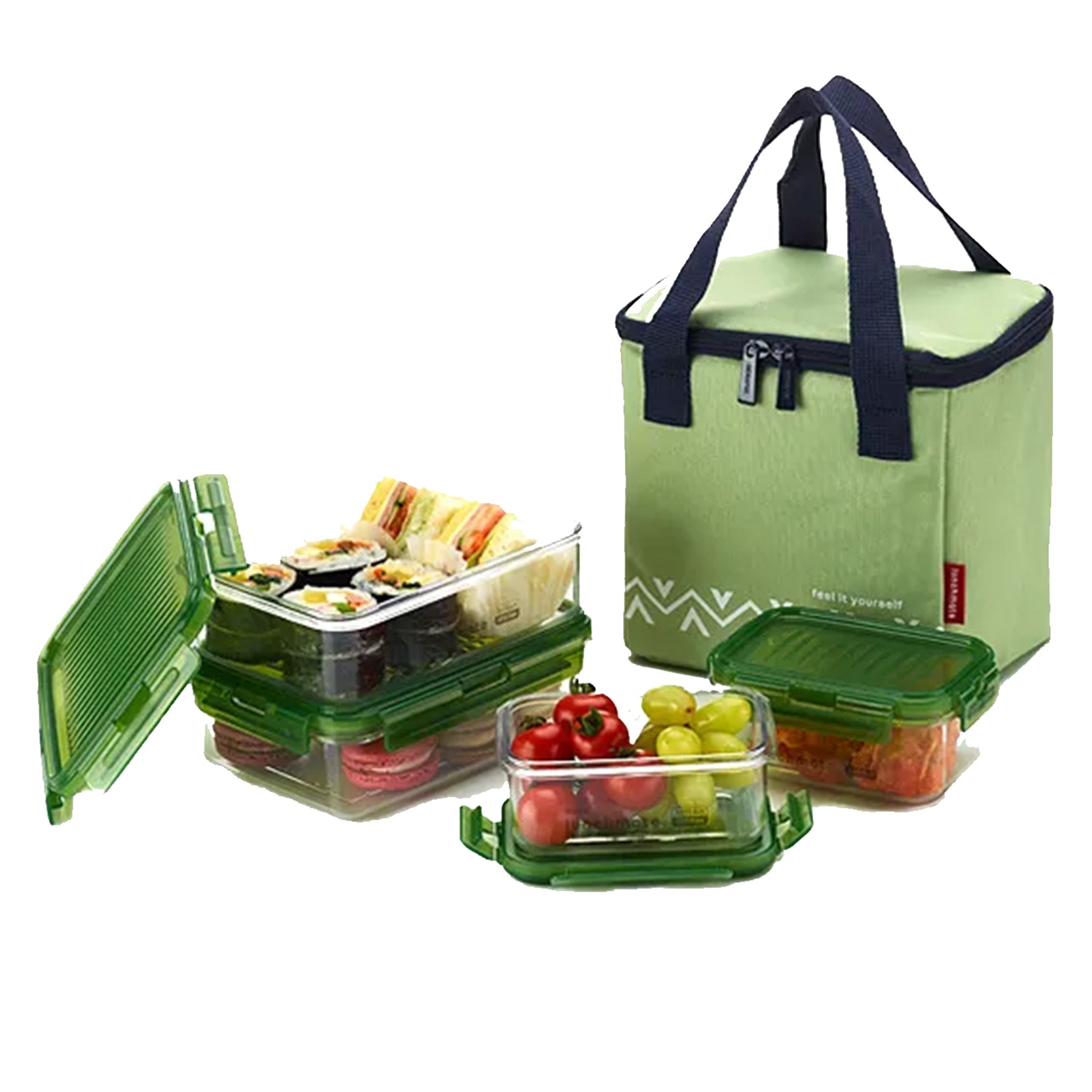 Lunch Containers Bag , Green Color
