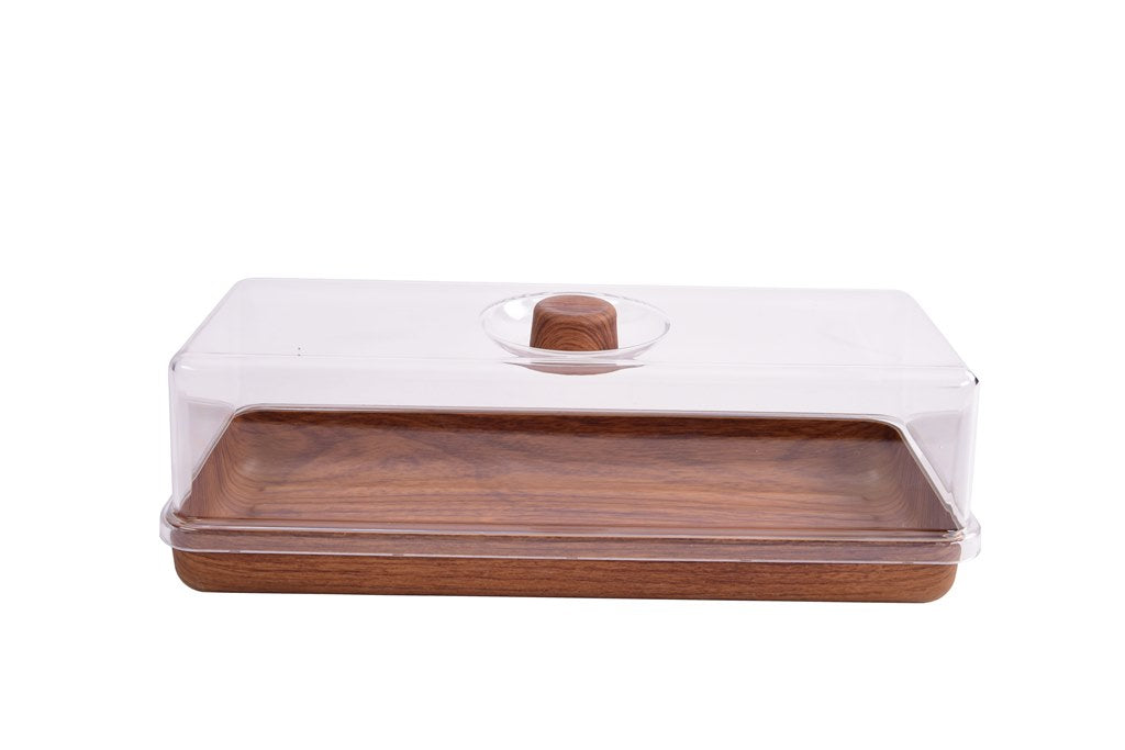 Wooden toast and cake dish - Brown