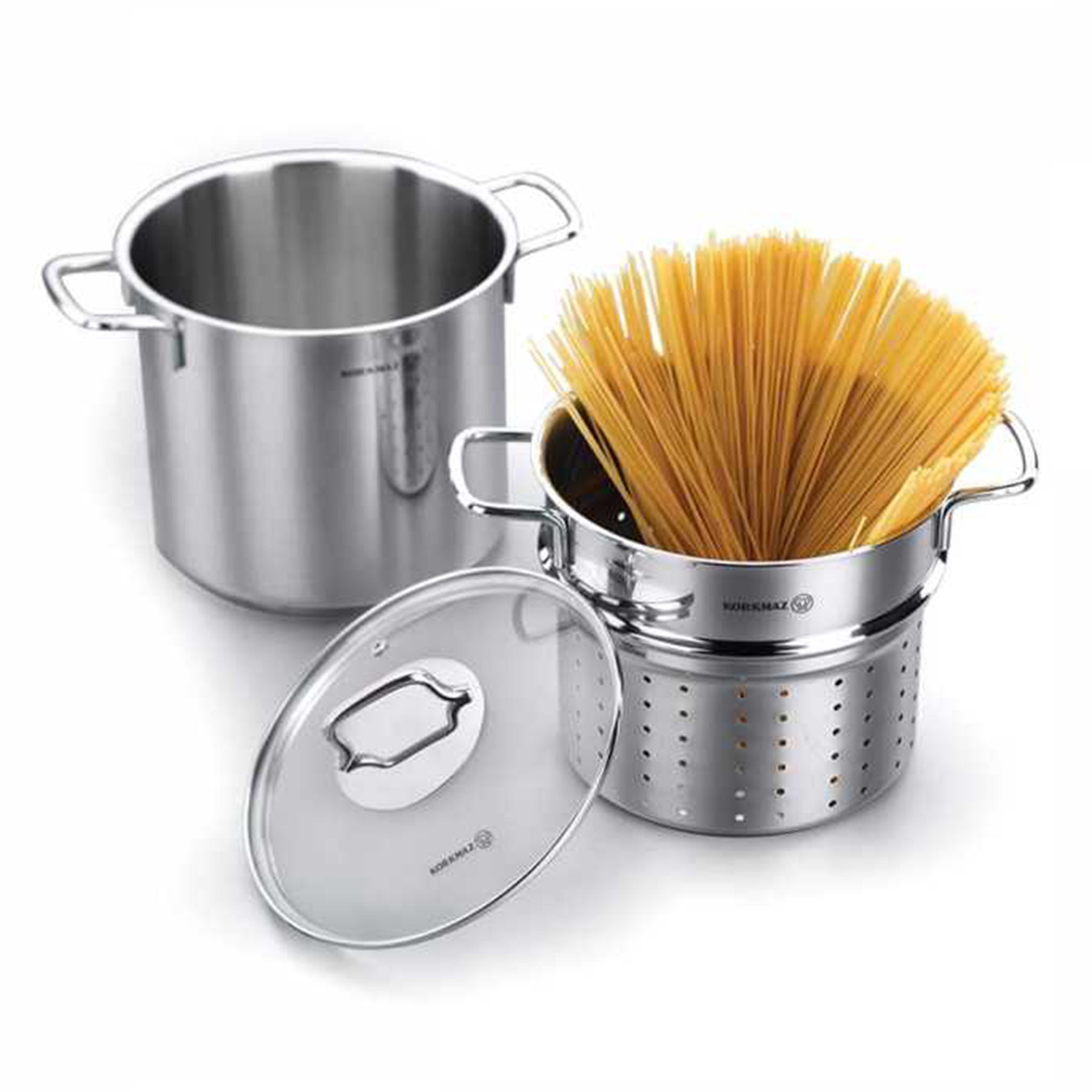 Spaghetti cookware set 3 Pcs, Silver