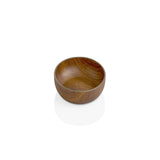 Wood Finish Flat Round Bowl - Brown 11cm
