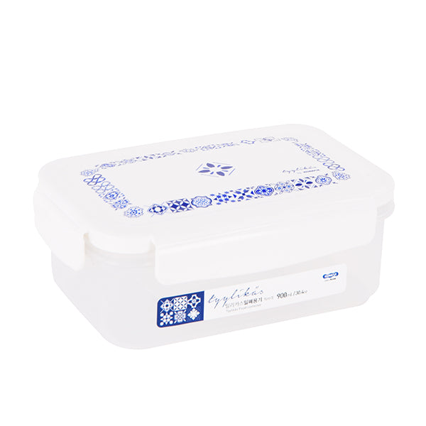 Food Container - White & Blue