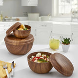 Storage Bowl with Lid - Brown