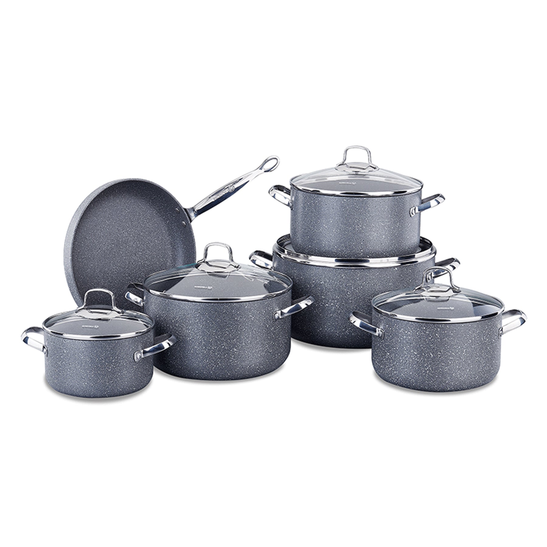 Set of casseroles 11 Pcs, Grey