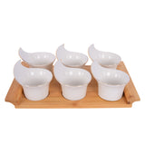 6 Pcs Serving set with tray, White